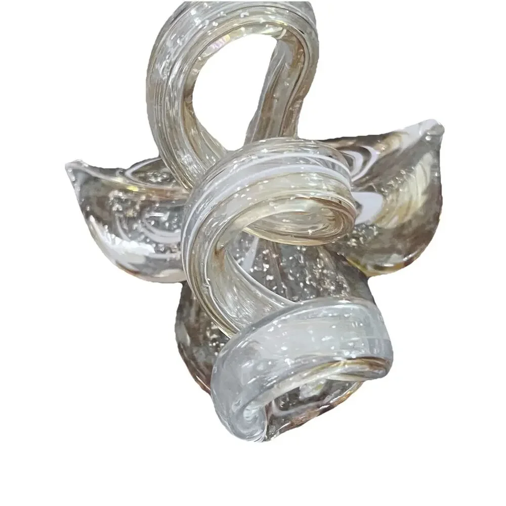 Murano ART Glass Twisted Stem 3 Petal Flower ITALY